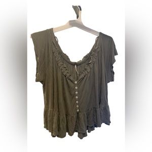 Free People green top